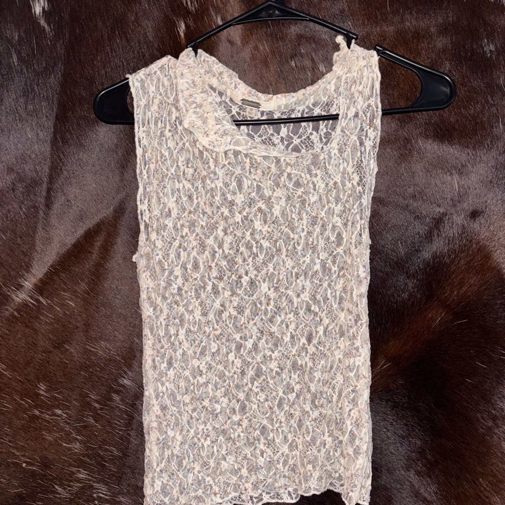 Gimmicks by BKE Lace Tank Top - Cream